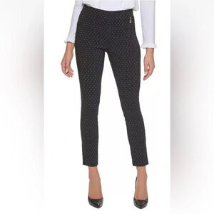 Tommy Hilfiger Black White Polka dot Ankle Pants Side Zip Womens Size 2‎ (841)